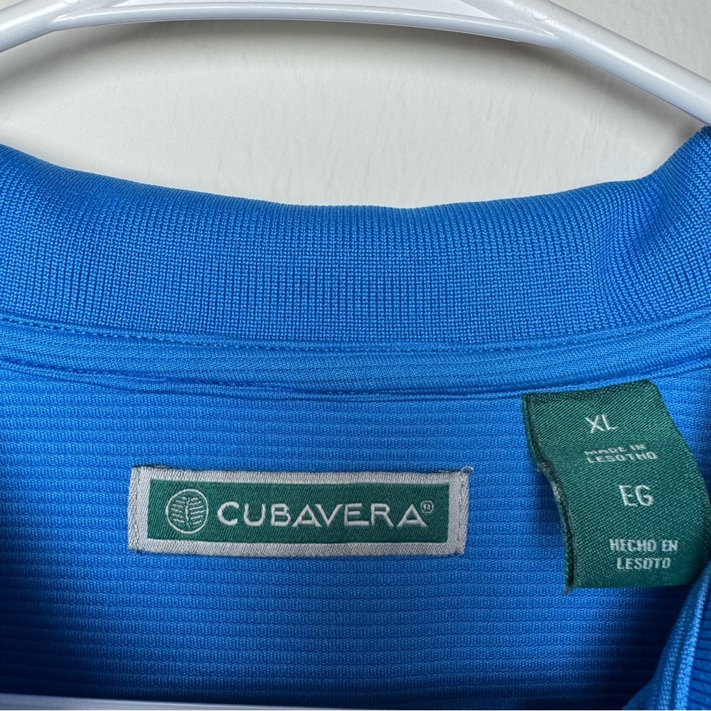 Cubavera Men’s X-Large Blue Polo Shirt 100% Polyester Golf Casual - Picture 3 of 6